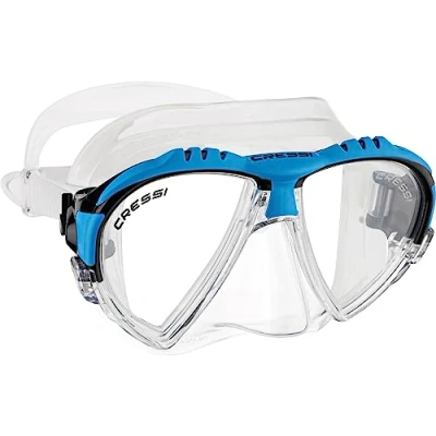 Imagen de Cressi Matrix Mask Máscara de Buceo y Snorkeling, Unisex Adulto, Transparente/Azul, Talla única