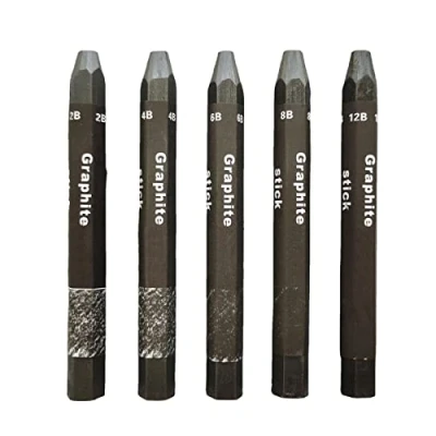 Imagen de MinnowXY Juego de lápices solubles en agua para dibujo, escritura, sombreado, 5 unidades, grafito