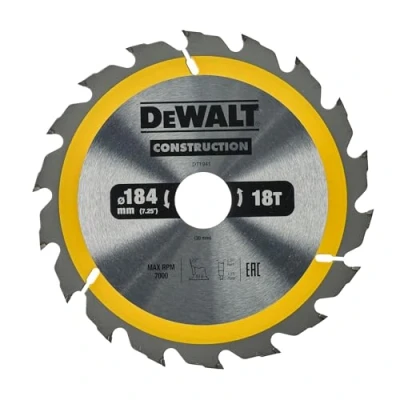 Imagen de DeWalt DT1941 QZ Hoja para sierra circular portátil construcción, 184 x 30 mm, 18D ATB +20º