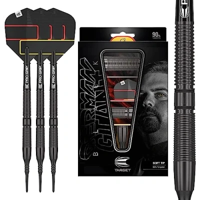Imagen de Target Darts Gabriel Clemens Black Edition Juego de Dardos (Punta Blanda, 90% tungsteno, 19 g)