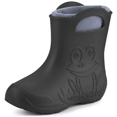 Imagen de Ladeheid Botas de Agua para niños en EVA Invierno Goma Infantiles con Forro removible Impermeables Calzado y niñas LA CA 03 (Carbone, 24/25 EU)