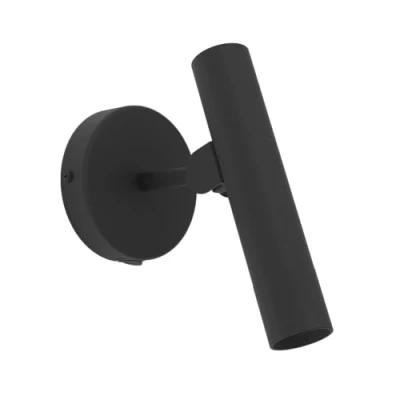 Imagen de Eglo Almudaina Aplique de pared led, lámpara minimalista con foco móvil, fabricada en metal negro, para sala estar y dormitorio, blanco cálido