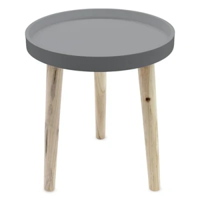 Imagen de Mesa auxiliar de madera, decorativa, 36 x 30 cm, pequeña, para sofá
