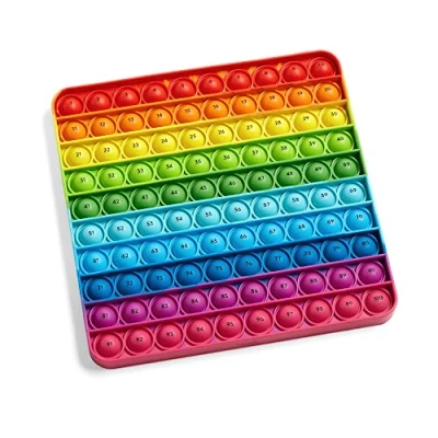 Imagen de Learning Resources Tablero sensorial de Cien números con Burbujas antiestrés, presiona para Contar, Juguetes desarrollar motricidad Fina, Herramientas Infantiles Mejorar la concentración