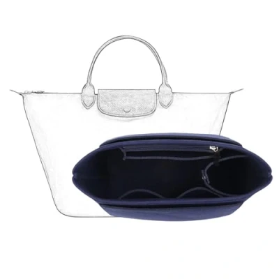 Imagen de D.DUO organizador de inserción bolsa, accesorios bolso, asas largas Longchamp ((S (asa corta), Azul Oscuro)