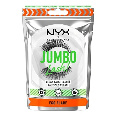 Imagen de NYX Professional Makeup Jumbo Lashes Ego Flare, Pestañas postizas, hasta 12H duración, Bandas invisibles, Reutilizables x15, veganas