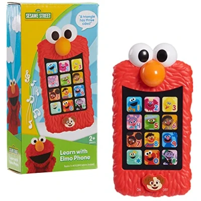 Imagen de Just Play Phone teléfono Sesame Street Learn with Elmo Pretend con Sonidos, Aprendizaje y educación, Juguetes para niños a Partir de 2 años, Color Rojo, 16.51