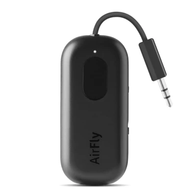 Imagen de Twelve South AirFly Pro Transmisor/Receptor de Audio inalámbrico Bluetooth para hasta 2 AirPods/Auriculares inalámbricos; Uso con Cualquier Conector 3,5 mm, Color Negro
