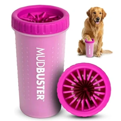 Imagen de Dexas MudBuster Limpiador portátil para patas de perro, tamaño grande, color fucsia