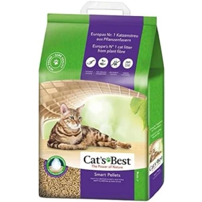 Imagen de Cat&#039;s Best Smart Pellets Arena para Gatos 100% Vegetal, innovadora de Fibra Madera Activa Antiadherente, Detener el desprendimiento, 10 kg/20 l