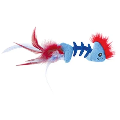 Imagen de Petstages Feather Fish Bone Juguete para gatos Con hierba gatera