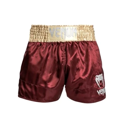 Imagen de Venum Classic MUAY THAÏ Pantalón corto de deporte, Hombre, Talla: XL, Burgundy/gold/white