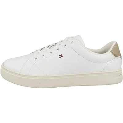 Imagen de Tommy Hilfiger Mujer Sneaker con suela cupsole Essential Court Zapatillas, Blanco (White/Merino), 37 EU