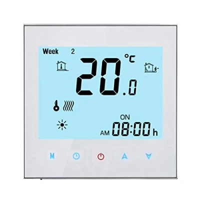 Imagen de Qiumi Termostato eléctrico Inteligente WiFi de calefacción por Suelo Radiante Controlador Temperatura programable, interconectado con Alexa, Google Home, 16A 95 245VAC