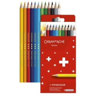 Imagen de Caran d&#039;Ache Swisscolor Estuche de cartón con 12 lápices colores resistentes al agua