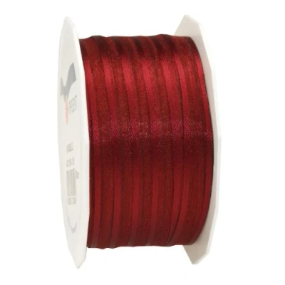 Imagen de Präsent Cinta de satén Estampada, Burdeos, 10mm 50m, 50