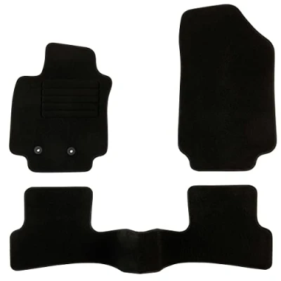 Imagen de DBS 1763304 Alfombrillas de coche A medida para 3 uds. Antideslizante Moqueta en negro 900 g/m² Aspecto terciopelo Modelo Star