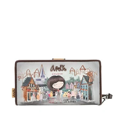 Imagen de Anekke Billetero de Mujer Cartera Grande para Billetera Polipiel con Cierre Cremallera Colección Voice Accesorios y Complementos 18 x 10 2 cm