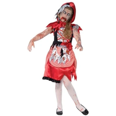 Imagen de Smiffys Disfraz de &#039;chica la caperuza&#039; zombi, Rojo, con vestido y capa capucha