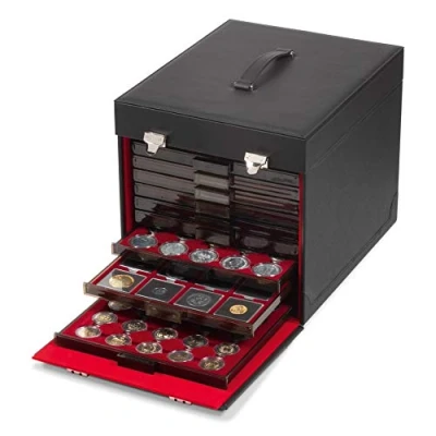 Imagen de Leuchtturm 303239 Maletín para Monedas MB de coleccionista hasta 10 monederos o 6 XL 328 x 263 Negro