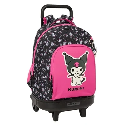 Imagen de Safta KUROMI Mochila Grande con Ruedas, Compacta, Extraíble, Ideal para Niños de Diferentes Edades, Cómoda y Versátil, Calidad Resistencia, 33x22x45 cm