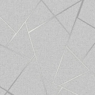 Imagen de Fine Decor Wallcoverings Papel pintado con diseño de cuarzo fractal, color plata, modelo FD42280