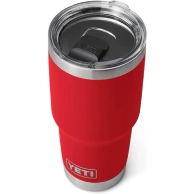 Imagen de YETI Rambler Tumbler, Vacuum Insulated Stainless Steel Tumbler with Magslider Lid, Rescue Red, 30 oz (887 ml)