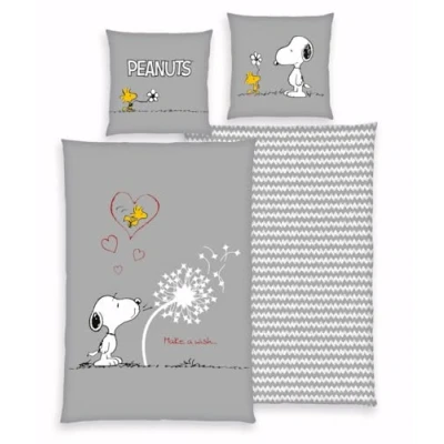Imagen de Wild South Shop Peanuts Snoopy Juego de cama (80 x 80 + 135 200 cm, 100% algodón, con cremallera)