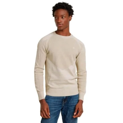 Imagen de G STAR 3D Biker R Knit Sudadera, Multicolor Whitebait/Dk Brick D25068 c259 g908, XL para Hombre