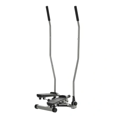 Imagen de HOMCOM Stepper, Manillares, Step Fitness con Monitor LCD para Casa y Gimnasio, Plata