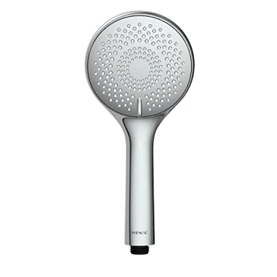 Imagen de WENKO Mango de Ducha Watersaving Cromo Ø 11 cm Mano Universal, rociador con Sistema Ahorro Agua y 3 Tipos chorros