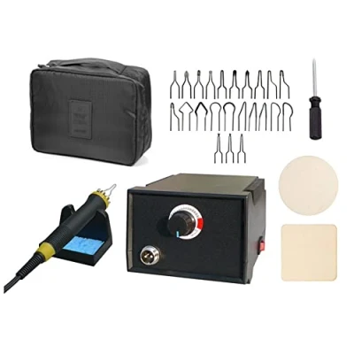 Imagen de Máquina de Pirograbado Profesional Kit Quema Madera Pirografo 23 Puntas Temperatura Regulable