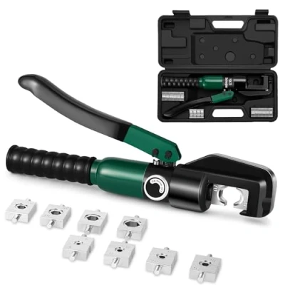 Imagen de Dechengbao Engarzadora de terminales cable hidráulico 6 70 mm², kit herramientas terminal eléctrico con 8 troqueles (herramienta engarzado 4 mm²)(YQK70)