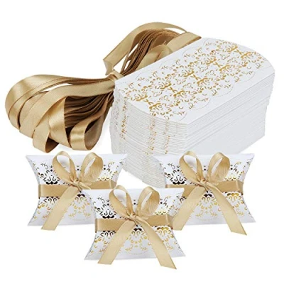 Imagen de Hseamall Cajas de recuerdos boda, caja regalo para fiestas, caramelos, 50 unidades