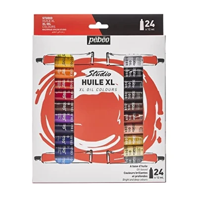 Imagen de Pébéo XL Oil Studio Estuche de óleo para artistas profesionales y aficionados 24 colores, 12 ml