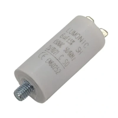 Imagen de Lumonic Condensador de arranque con Enchufe 6,3x0,8mm I 6µF 450V 26x55mm 6uF motor carcasa plástico funci