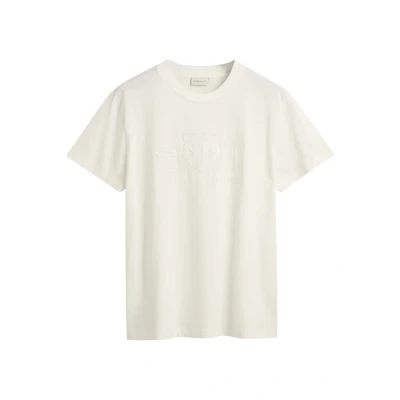 Imagen de GANT Tonal Shield Camiseta básica, Hombre, Talla: Medium, Weiß