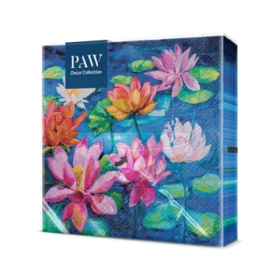 Imagen de PAW Servilletas Papel 3 Capas (33 x 33 cm) I 20 Unidades Perfecto para Cumpleaños, Fiestas, Bodas, Comuniones y Celebraciones de Colores Estanque Lirios