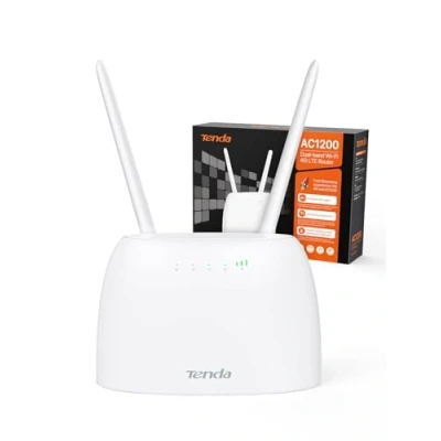 Imagen de Tenda 4G07 Router 4G LTE CAT4, para Tarjeta SIM AC1200, Doble Banda Wi Fi (867 Mbps de 5GHz + 300 2.4GHz), Ethernet Puerto LAN/WAN, FDD y TDD, Ranura Mini