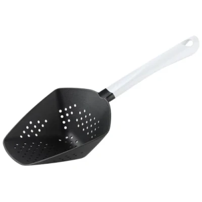 Imagen de Fackelmann Cuillère passoire Colador Arcadalina de 31,5 cm Polipropileno y Nailon, Blanco/Negro