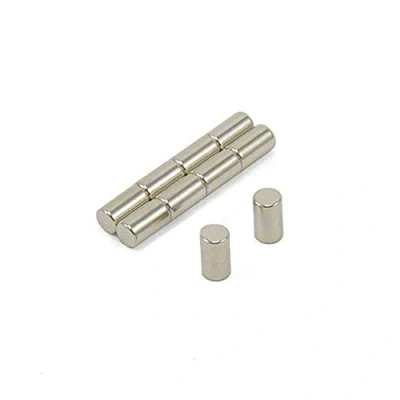 Imagen de Magnetastico® 10 unidades de imanes neodimio N52 varilla 4 x 7 mm imán para nevera, tablón anuncios, cilindro, extra fuerte, pizarra blanca magnética