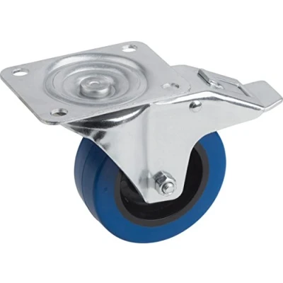 Imagen de Meister Rueda Giratoria Con Tope Decoración 105 X 80 Mm Placa, Elástica Ruedas De Goma Superficie Unidad Suave Rollo Almacenamiento Transporte Muebles