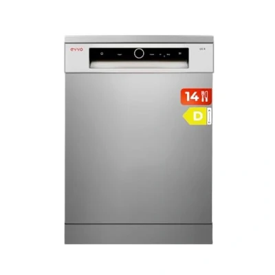 Imagen de EVVO Lavavajillas 60cm Ancho, Capacidad 14 Cubiertos, Eficiencia C, Programa Media Carga, Sensor Inteligente, Ahorro ECO, 8 Programas, Bandeja Superior Ajustable, Modelo: D3X Acabado: Inox