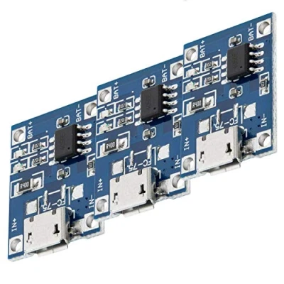Imagen de AZDelivery 3 x TP4056 Micro USB 5V 1A Controlador de Carga, Lithium Li Ion Batterie Charger, Cargador Bateria Iones Litio, Módulo Carga Litio con E Book Incluido!