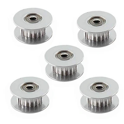 Imagen de Paquete de 5 GT2 Polea correa dentada Engranaje síncrono Rueda aluminio para impresora 3D 20 dientes, diámetro interior 3 mm, ancho 6 mm