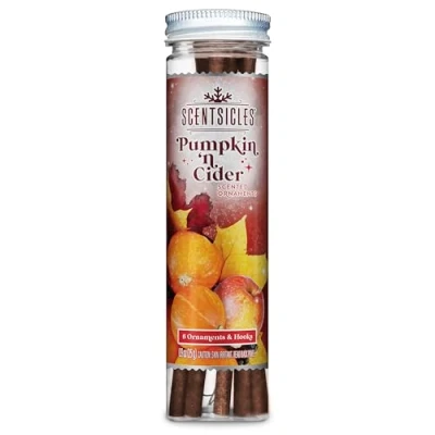 Imagen de Scentsicles Adornos navideños con aroma de calabaza y sidra ganchos, 1 botella (6 varillas en total)