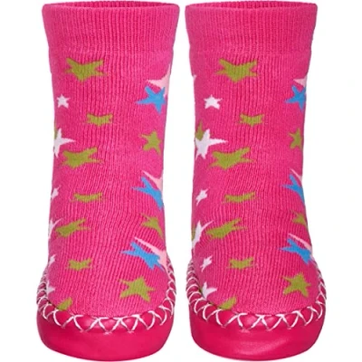 Imagen de Playshoes Zapatillas, Pantuflas Unisex niños, Estrellas Rosas, 17/18 EU