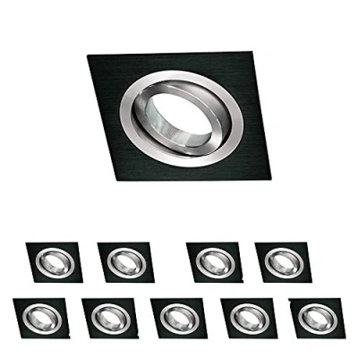Imagen de wonderlamp Classic W E000008 Foco empotrable redondo, IP20, 230V, diamtero de 9.3 x 2.5 cm, Negro (W E000145)