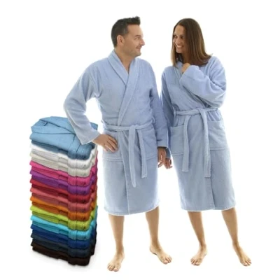 Imagen de LEBENGOOD Albornoz Unisex para Mujer y Hombre 100% Algodón Rizo Americano 400 gr con Cinturón, Bolsillos, Ducha, Bata Suave, Toalla (XL, Celeste)