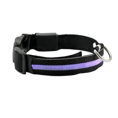 Imagen de Mejor Perro Visibilidad y Seguridad USB Batería LED Collar de Pilas se Conecta a Dispositivos no Gran diversión tu es más Visible Seguro (Negro Mediano)